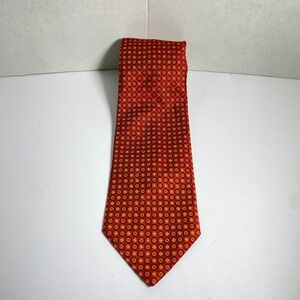 Goldsmiths Mens Red‎ Geometric Silk Blend Necktie VTG